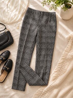Betissa Star Plaid Pants Womens Medium EUC Career Chic Stretch Pull On Trouser